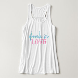 LOLA Pink Blue Neon Drunk In Love Bachelorette Tank Top