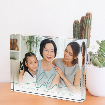 Lola Script Overlay | We Love You Photo Block by IYHTVDesigns at Zazzle