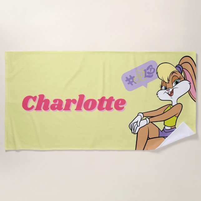 Lola Sitting Beach Towel (Front)