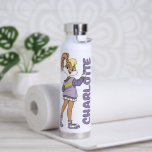 Lola TUNE SQUAD™ Varsity Heart Water Bottle<br><div class="desc">Rock that Tune Squad vibe with Lola! This image captures her sporty-chic look in her varsity jacket, holding up a heart gesture. Perfect for any Looney Tunes fan, this design adds a touch of playful style to your Zazzle creations. Customize everything from apparel to home décor and show off your...</div>