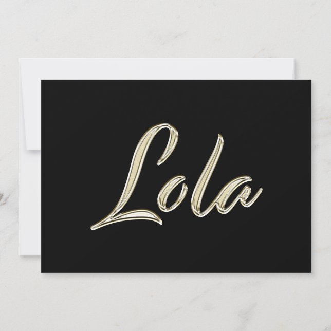 Lola white gold Handwriting Card (Front)