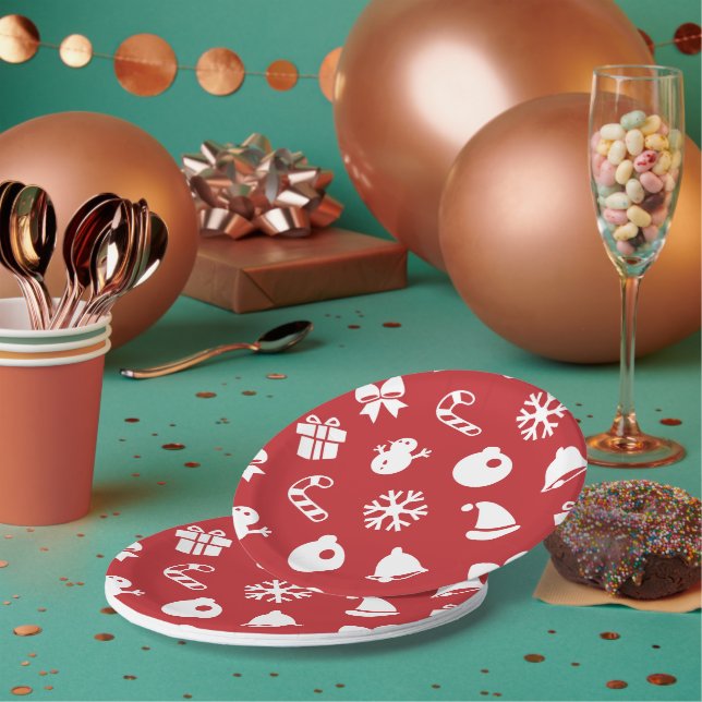 Lolailo 12 Merry Christmas/Feliz Navidad Paper Plates (Multi)