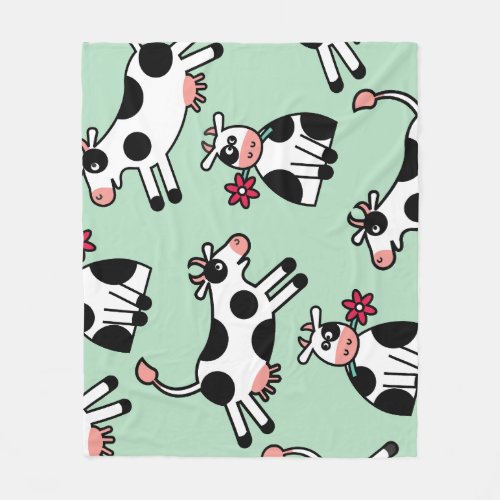 Lolailo 22 Flower Power Cow Fleece Blanket
