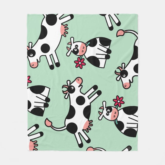 Lolailo 22 Flower Power Cow Fleece Blanket (Front)