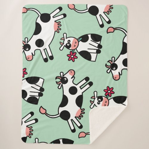 Lolailo 22 Flower Power Cow Sherpa Blanket