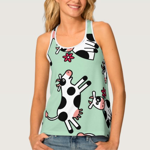 Lolailo 22 Flower Power Cow Tank Top