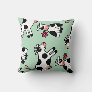 Lolailo 22 Flower Power Cow Throw Pillow