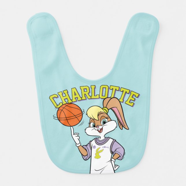 Lola's Basketball Spin Baby Bib (Front)