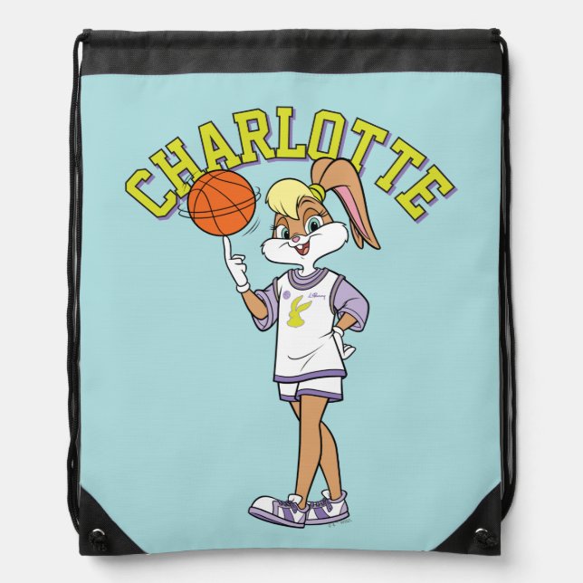 Lola's Basketball Spin Drawstring Bag (Front)