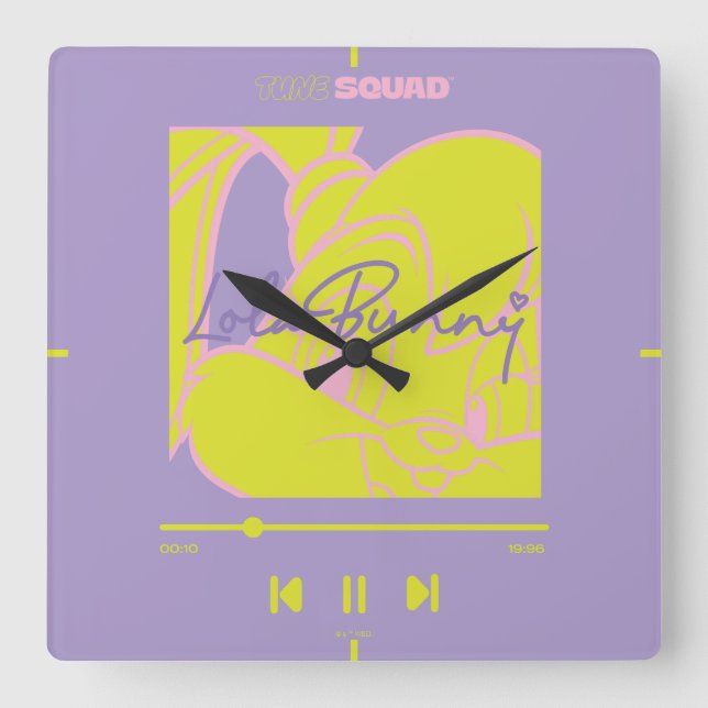 Lola's Music Player Square Wall Clock (Front)