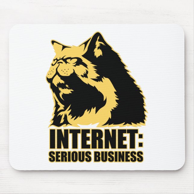 lolcat the internet is serious business mouse pad (Front)
