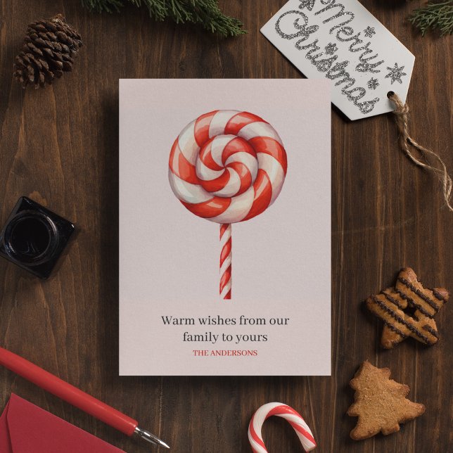 Lolipop Christmas Candy Merry Christmas Postcard (Creator Uploaded)