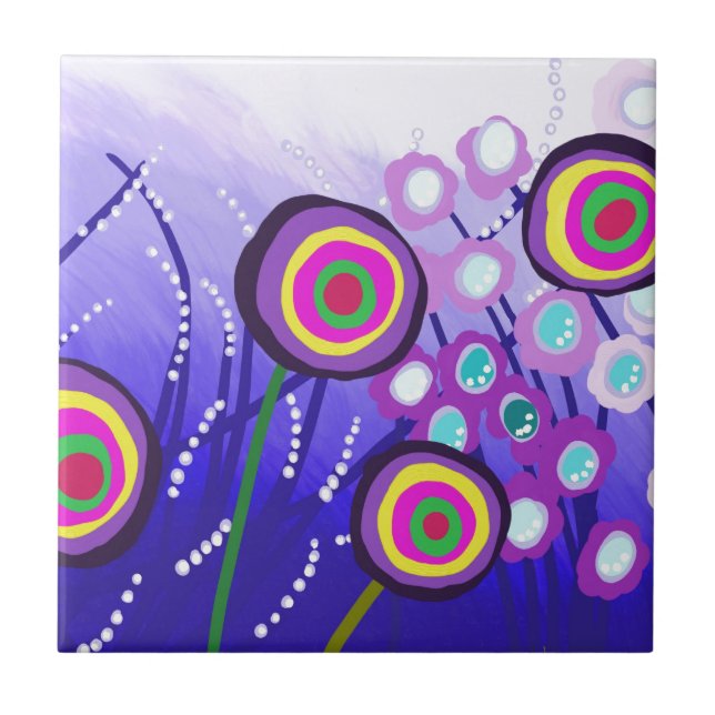 Lolipop Flowers Ceramic Tile (Front)