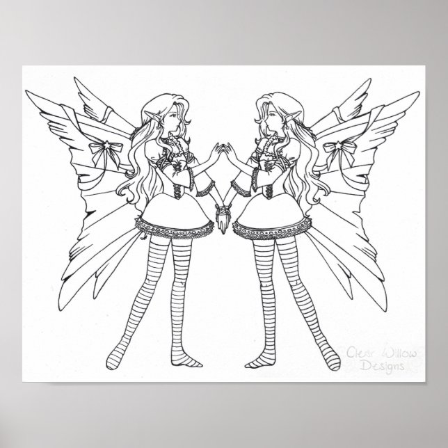 Lolita Faeries Color-Your-Own Poster (Front)