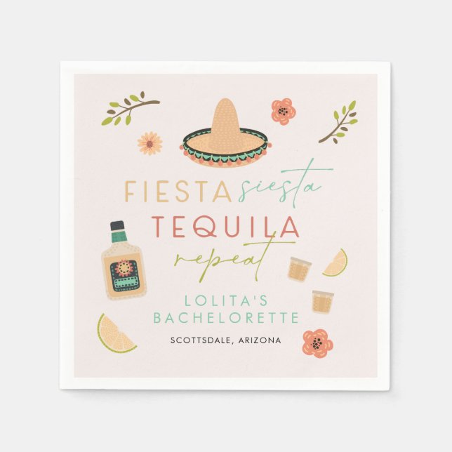 LOLITA Fiesta Siesta Tequila Bachelorette Food Napkins (Front)