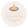 LOLITA Señor or Señorita Fiesta Gender Reveal Baby Classic Round Sticker