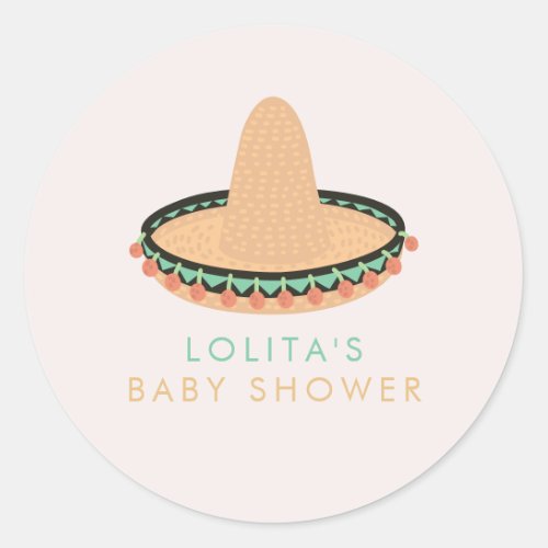 LOLITA Taco Bout a Baby Fiesta Baby Shower Classic Round Sticker