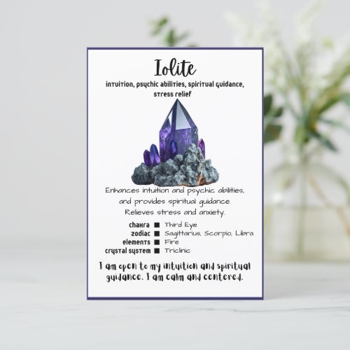 Lolite Crystal Meaning Card