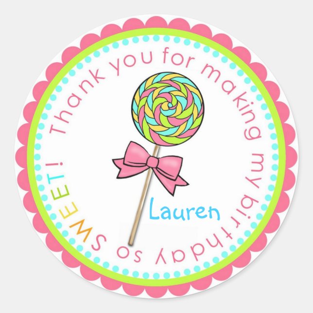 Lolli Lollipop- Hot Colors Classic Round Sticker (Front)