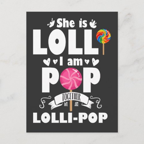 Lolli Pop Cute Grandchild Grandparents Candy Postcard