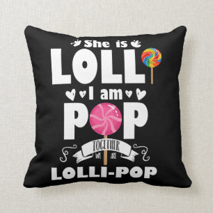 Lolli Pop Cute Grandchild Grandparents Candy Throw Pillow