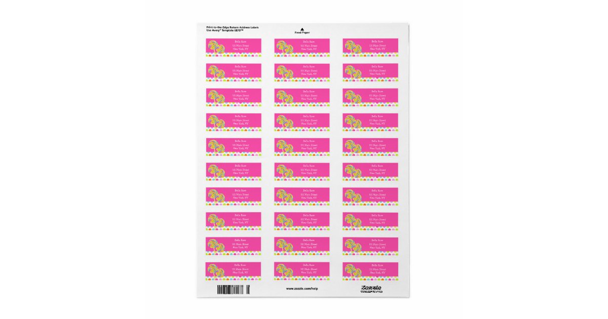 Lollipop Address Labels | Zazzle