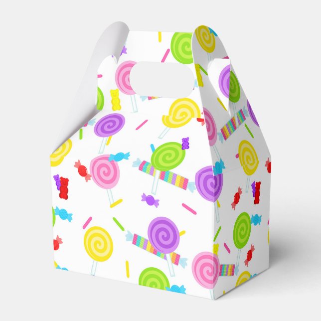 Lollipop and Candy Sweet Treat Favor Boxes (Front Side)