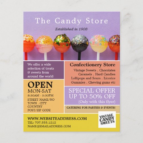 Lollipop Candy Confectionery Supplies Advertising Flyer