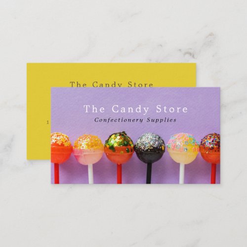 Lollipop Candy Confectionery Supplies Business Card