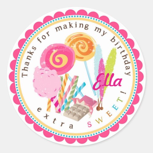 Lollipop Candy Land Birthday Stickers