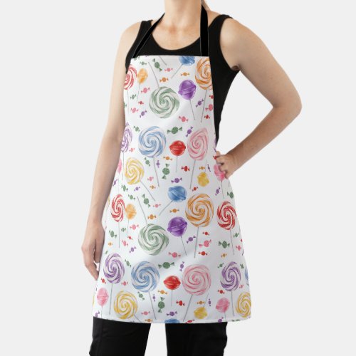 Lollipop Candy Pattern Colorful Apron