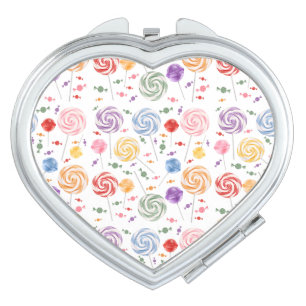 Lollipop Candy Pattern Colorful Compact Mirror