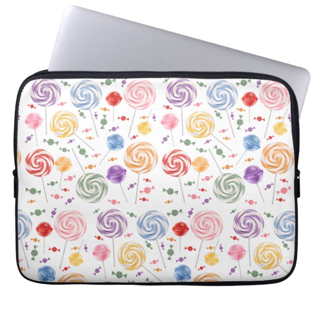 Lollipop Candy Pattern Colorful Laptop Sleeve (Front)