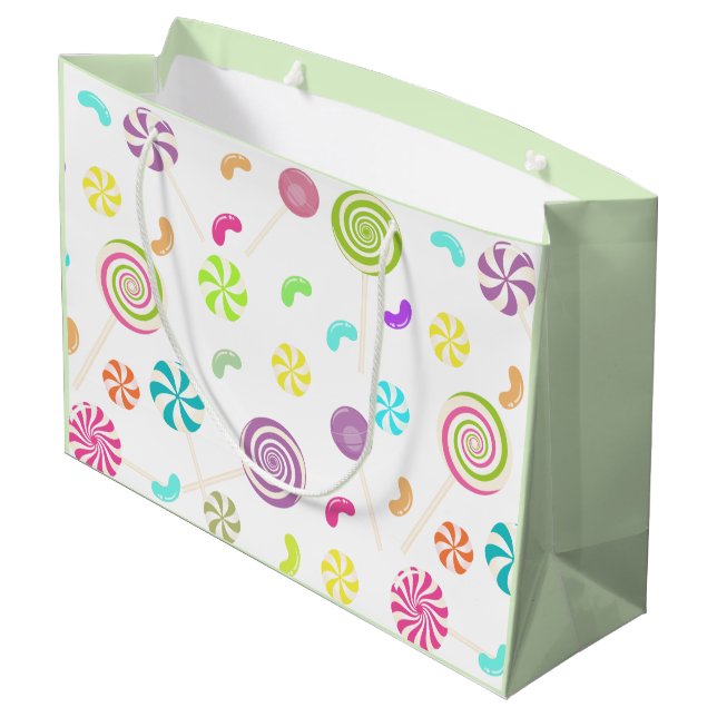 Lollipop Candy Pattern Custom Gift Bag (Back Angled)