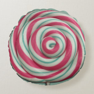 Lollipop Candy Swirl Round Pillow