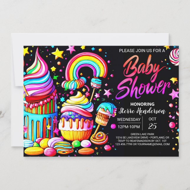 Lollipop Candyland Baby Shower Invitation (Front)