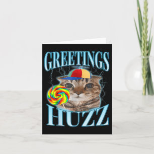 Lollipop Cat Meme Greetings Huzz Funny Silly Cat B Card