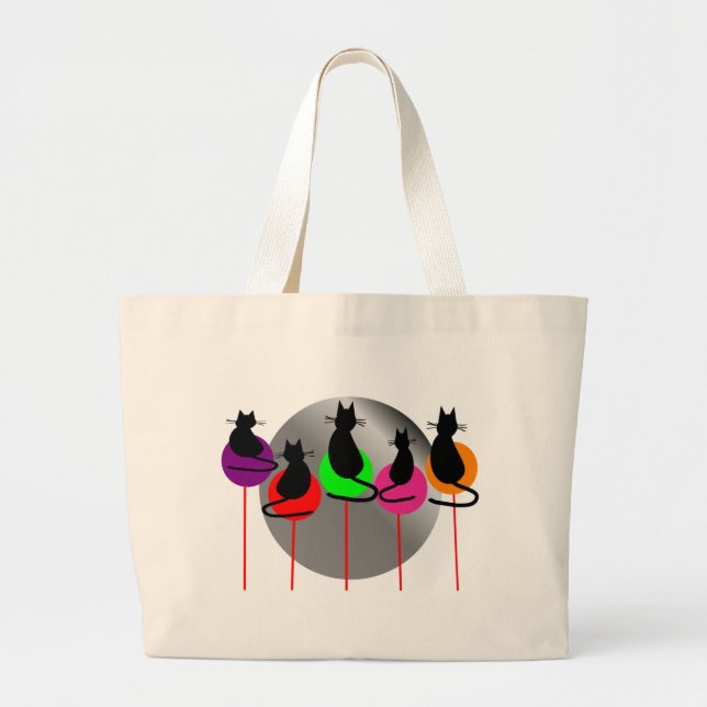 lollipop cats 5 large tote bag (Front)