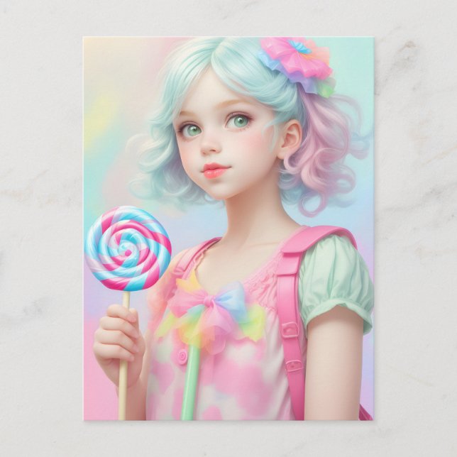 Lollipop Girl Postcard (Front)