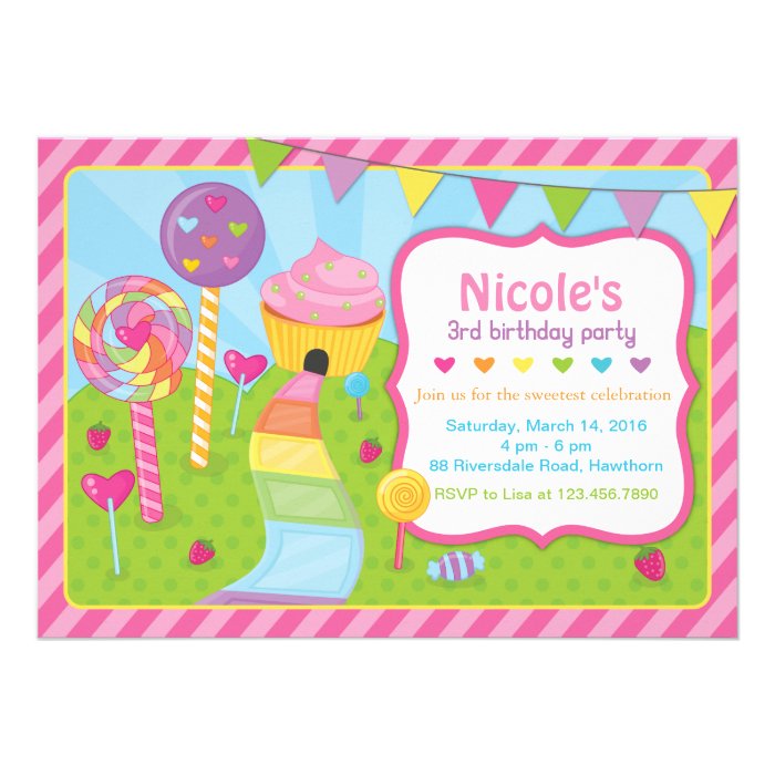 Lollipop Invitation / Candyland Invitation