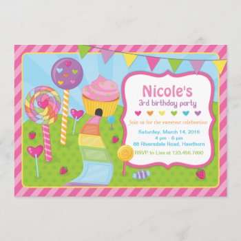 Lollipop Invitation / Candyland Invitation by LittleApplesDesign at Zazzle