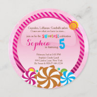 Lollipop Invitation - CandyLand Invitation