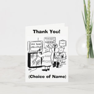 Lollipop Lady or Man Thank You! Letterpress Thank You Card