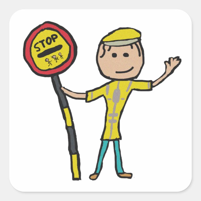 Lollipop Lady Square Sticker (Front)