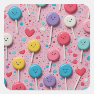 Lollipop Laugh-a-Palooza! Square Sticker