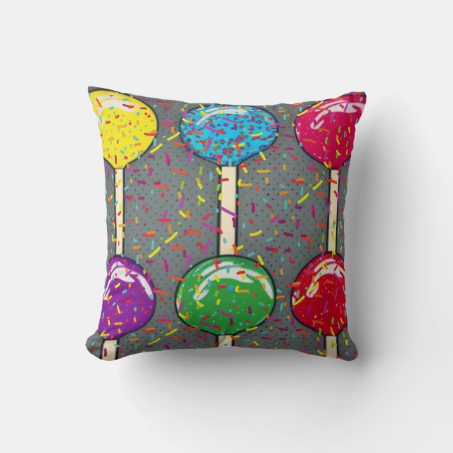 Lollipop Love Throw Pillow (Front)