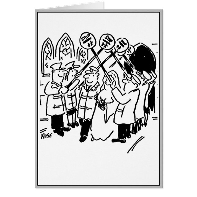 Lollipop Man Getting Married with Guard of Honour Cards (Front)