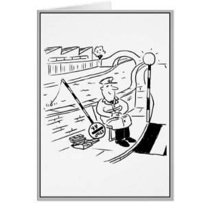 Lollipop Man is Fishing with his Lollipop Cards
