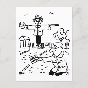 Lollipop Man is Gardening Postcard