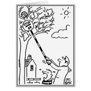 Lollipop Man is Helping Get a Ball from a Tree Cards